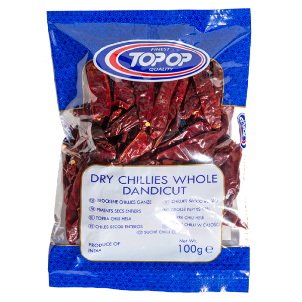 Top Op Dry Chillies Whole Dandicut 100g